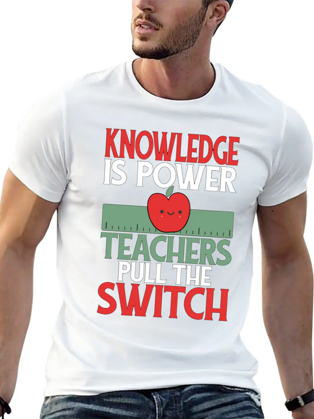 Knowledge Is Power. Teachers Pull The Switch Classic Cotton Tee – Unisex Comfort For Any Season