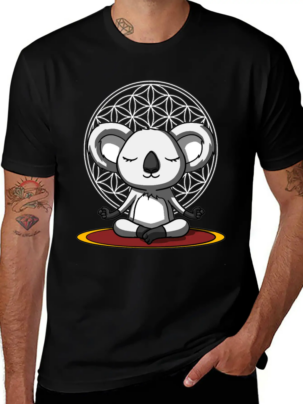 Koala Bear Meditation Relaxed Everyday Tee – Lightweight And Durable Cotton