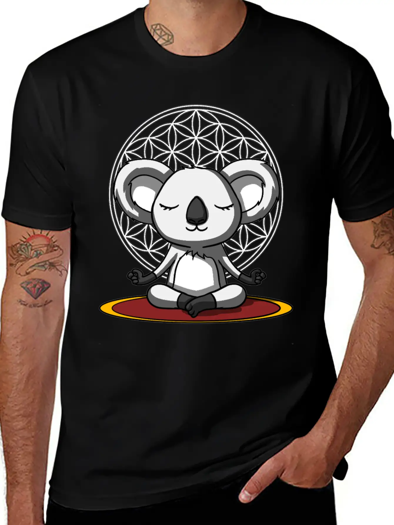 Koala Bear Meditation Relaxed Everyday Tee – Lightweight And Durable Cotton