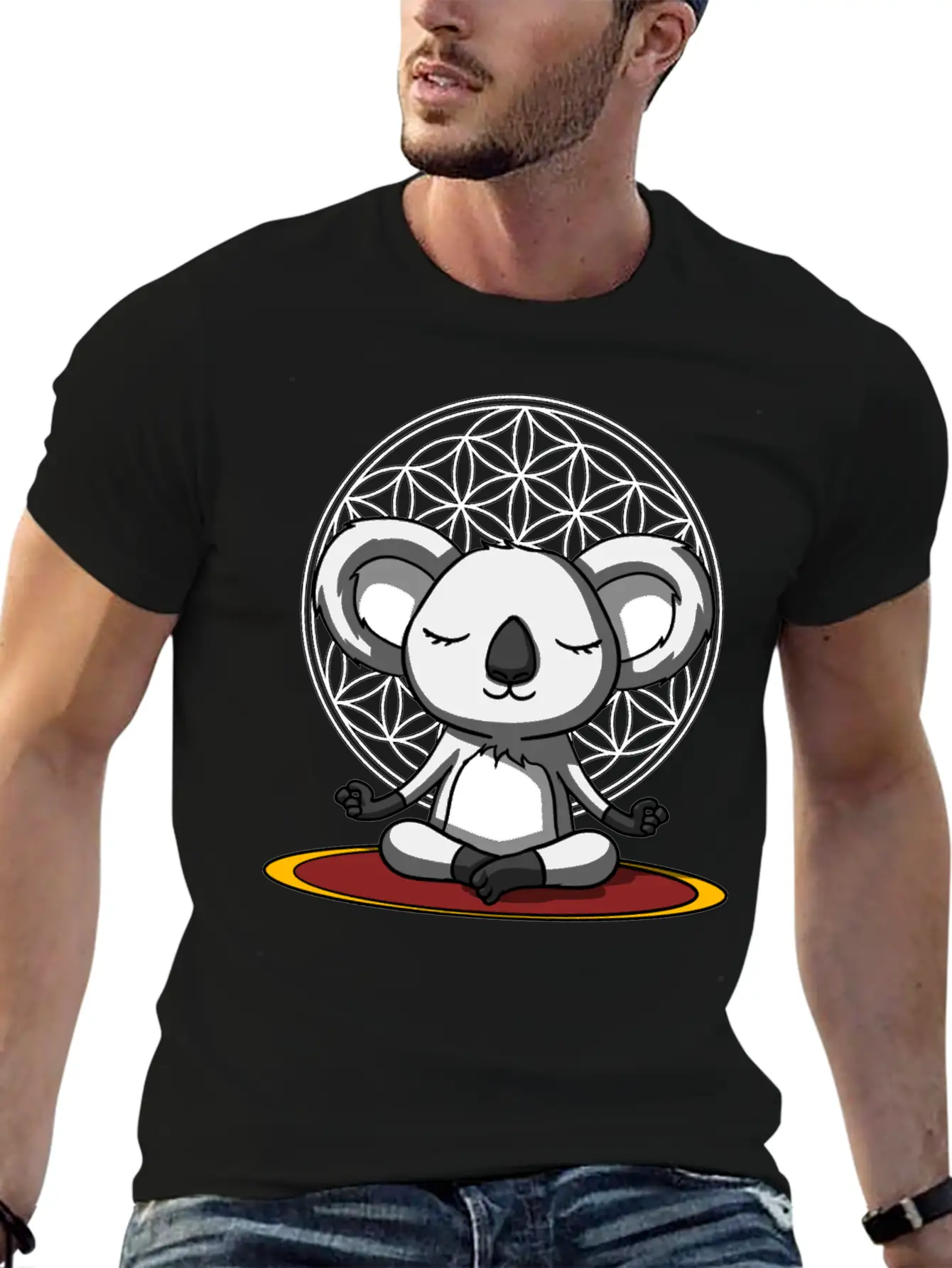 Koala Bear Meditation Relaxed Everyday Tee – Lightweight And Durable Cotton
