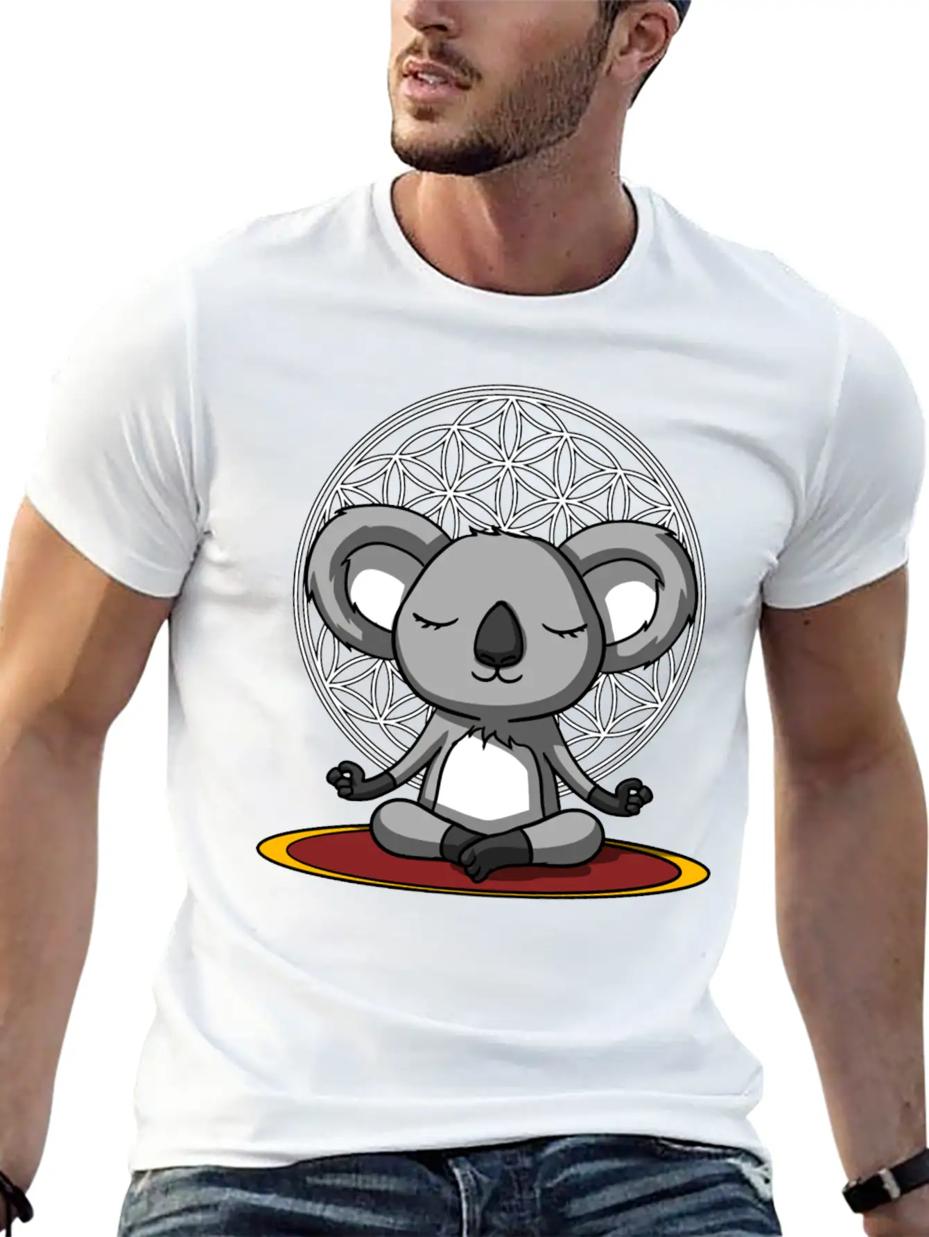 Koala Bear Meditation Relaxed Everyday Tee – Lightweight And Durable Cotton