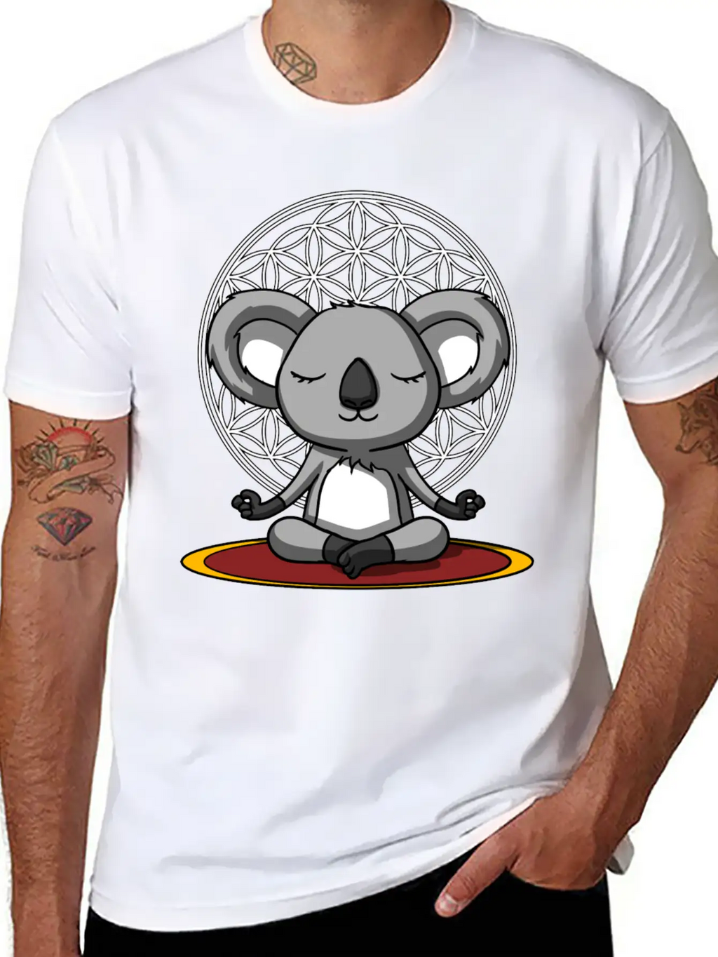 Koala Bear Meditation Relaxed Everyday Tee – Lightweight And Durable Cotton
