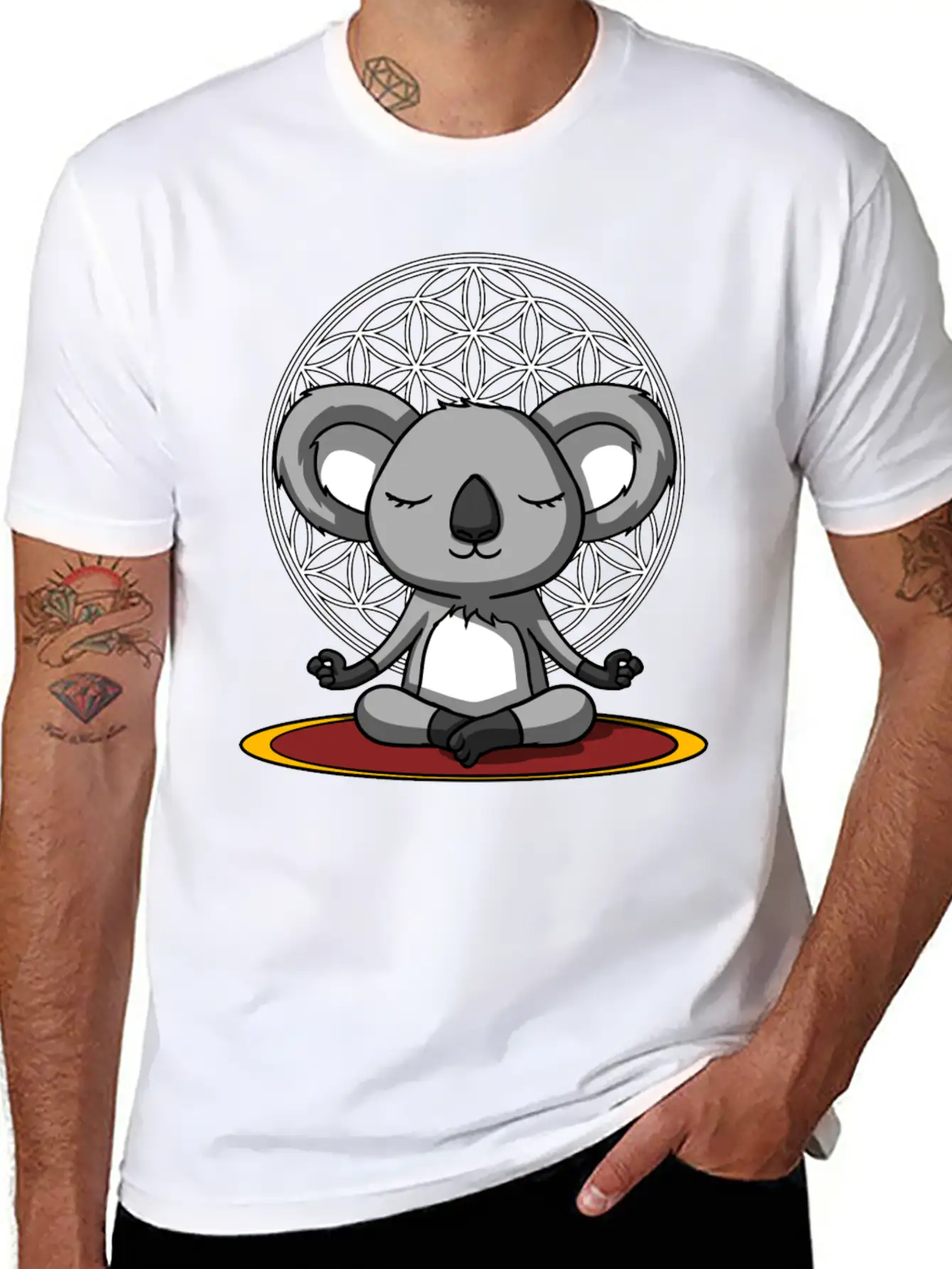 Koala Bear Meditation Relaxed Everyday Tee – Lightweight And Durable Cotton