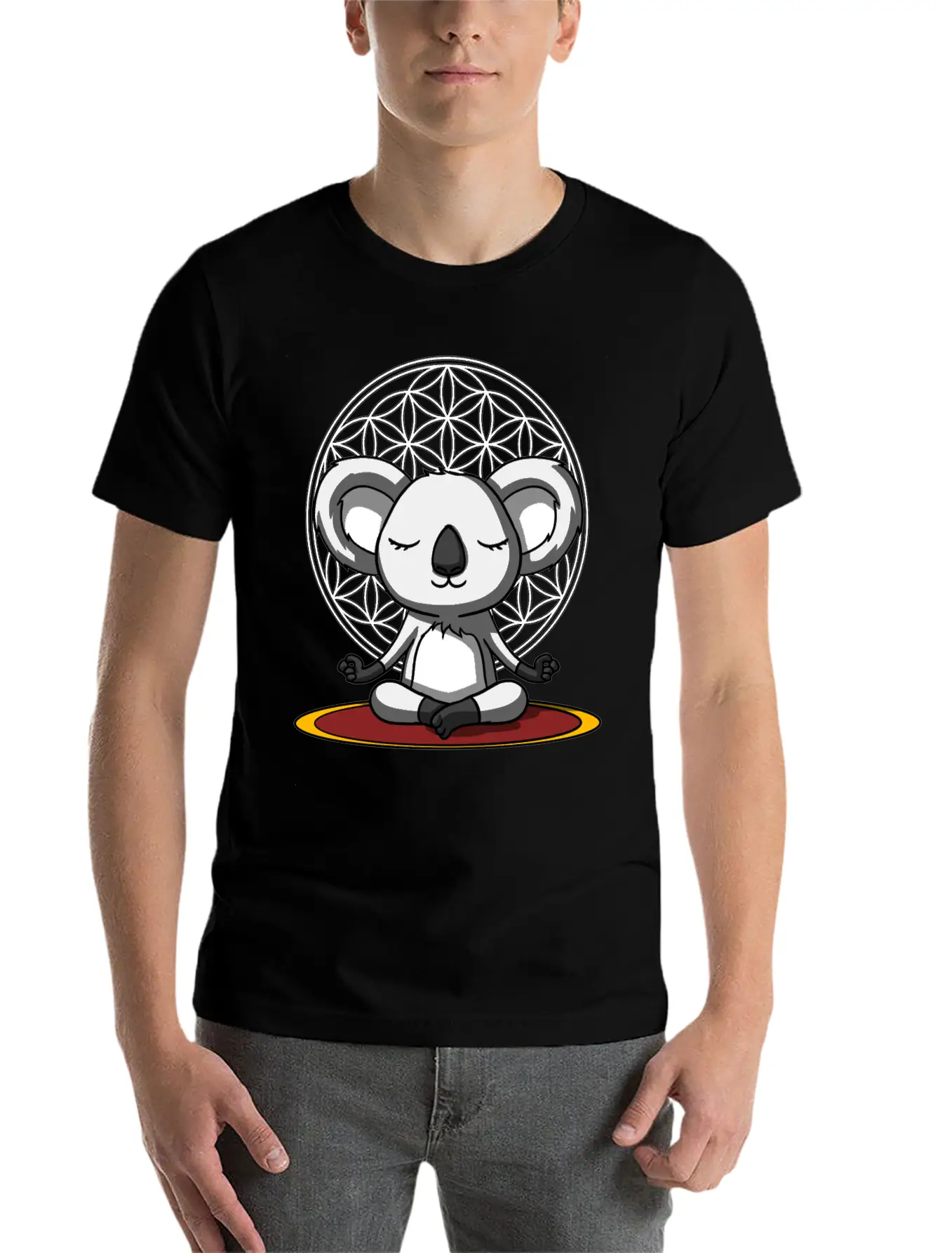 Koala Bear Meditation Relaxed Everyday Tee – Lightweight And Durable Cotton