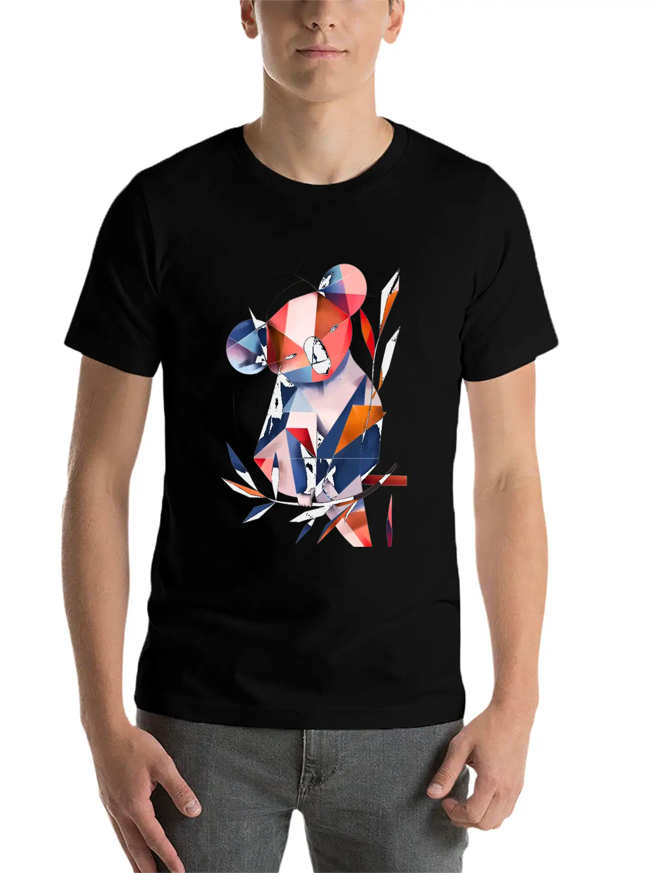Koala In Cubist Harmony: A Moisky Art Masterpiece Timeless Short Sleeve Tee – Comfy And Minimalist Design