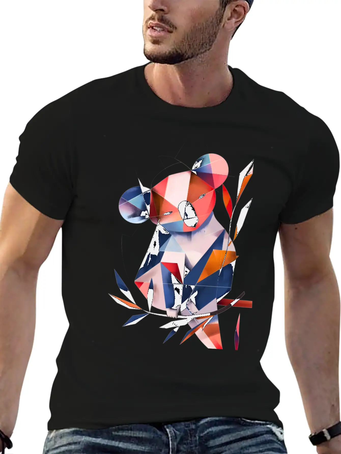 Koala In Cubist Harmony: A Moisky Art Masterpiece Timeless Short Sleeve Tee – Comfy And Minimalist Design