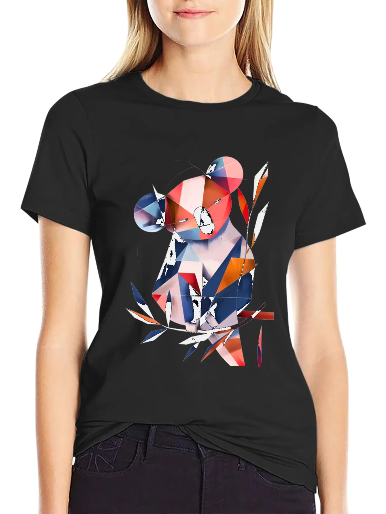 Koala In Cubist Harmony: A Moisky Art Masterpiece Timeless Short Sleeve Tee – Comfy And Minimalist Design