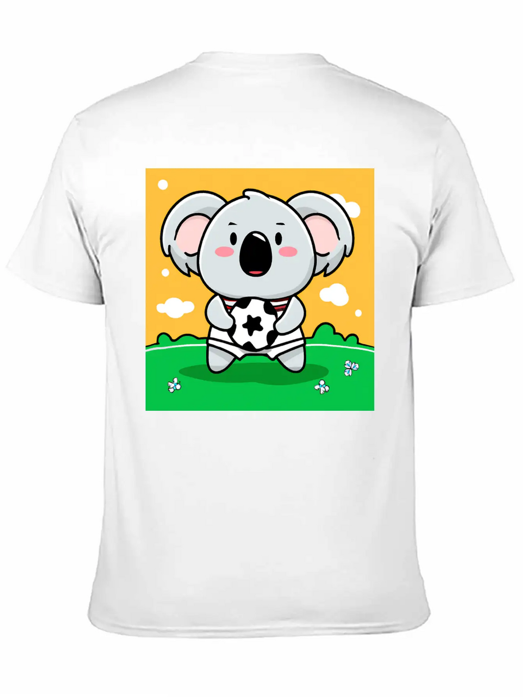 Koala With Soccer Ball In Kawaii Style For Kids Timeless Short Sleeve Tee – Comfy And Minimalist Design