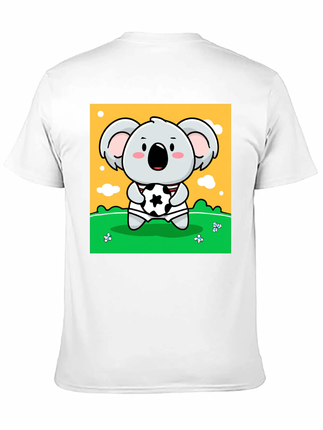 Koala With Soccer Ball In Kawaii Style For Kids Timeless Short Sleeve Tee – Comfy And Minimalist Design