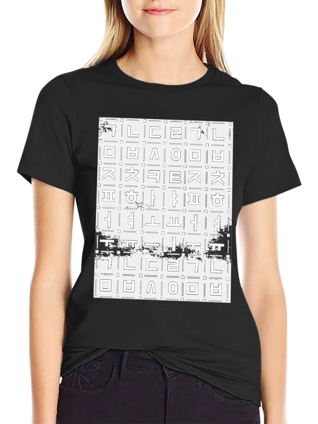 Korean Alphabet, Chalkboard Art, Learn Hangul Souv Timeless Short Sleeve Tee – Comfy And Minimalist Design
