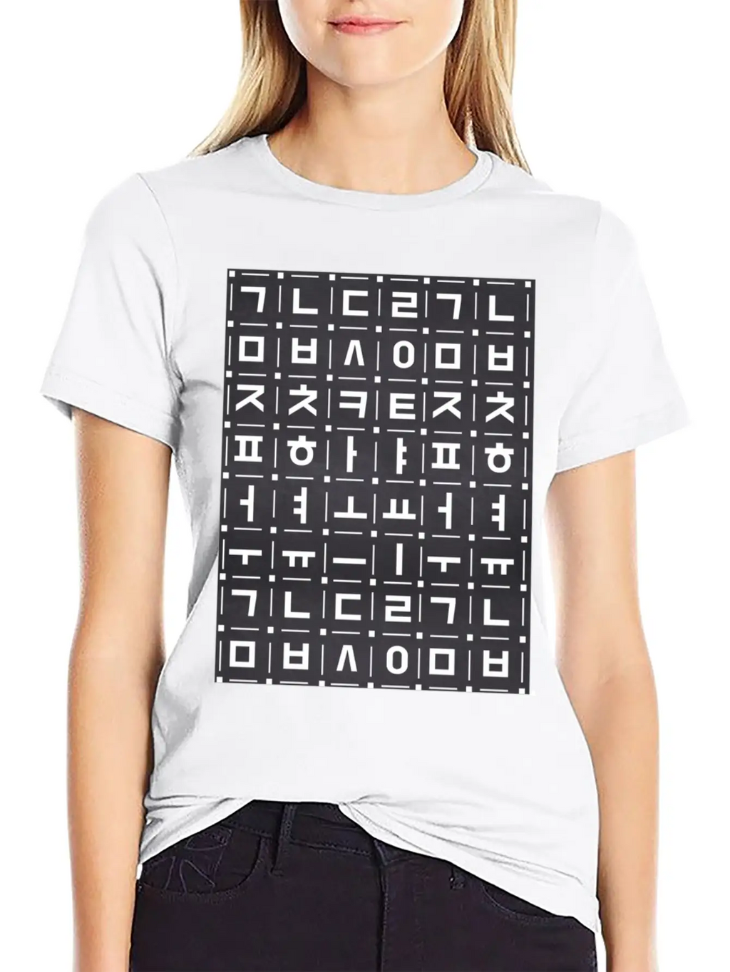 Korean Alphabet, Chalkboard Art, Learn Hangul Souv Timeless Short Sleeve Tee – Comfy And Minimalist Design