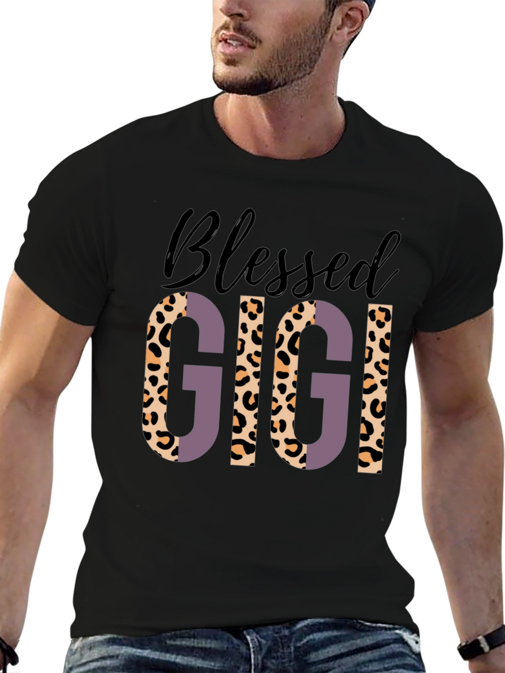 Blessed Gigi Leopard Print Graphic Tee