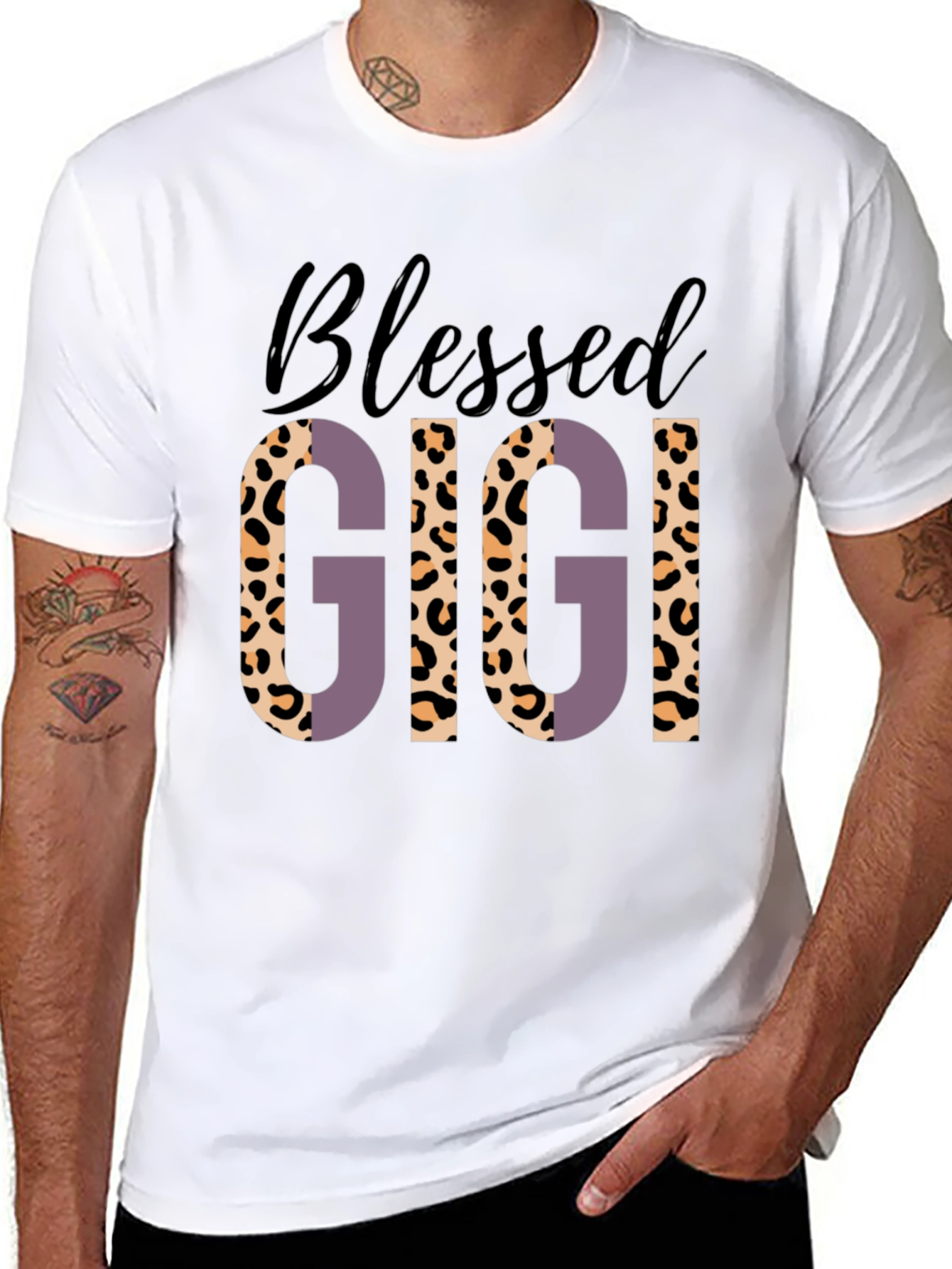 Blessed Gigi Leopard Print Graphic Tee