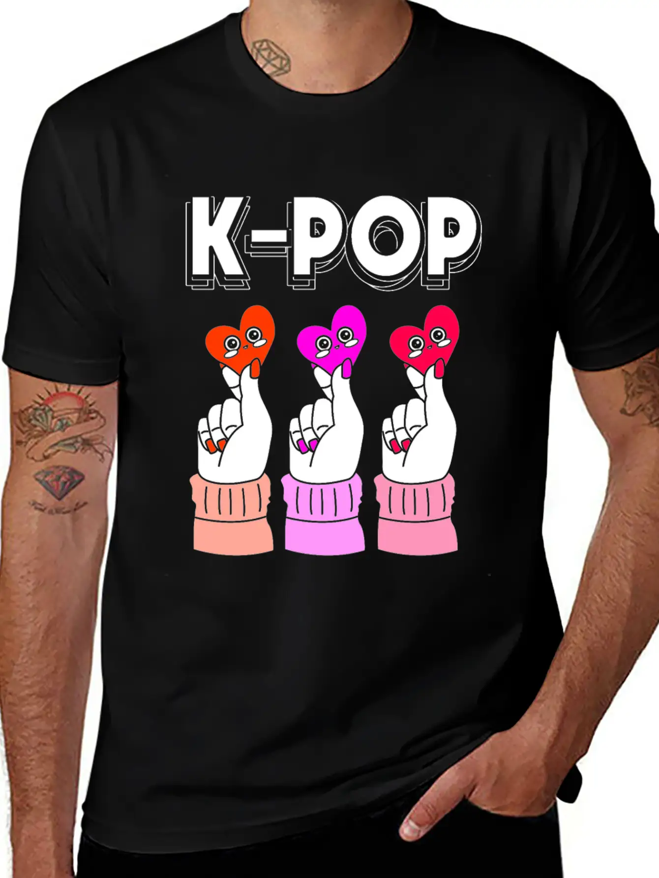 Kpop K-Pop Finger Heart Classic Cotton Tee – Unisex Comfort For Any Season