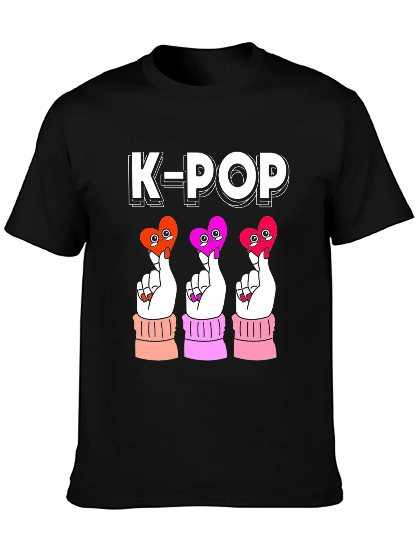 Kpop K-Pop Finger Heart Classic Cotton Tee – Unisex Comfort For Any Season