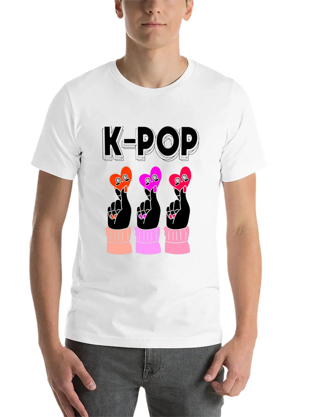 Kpop K-Pop Finger Heart Classic Cotton Tee – Unisex Comfort For Any Season