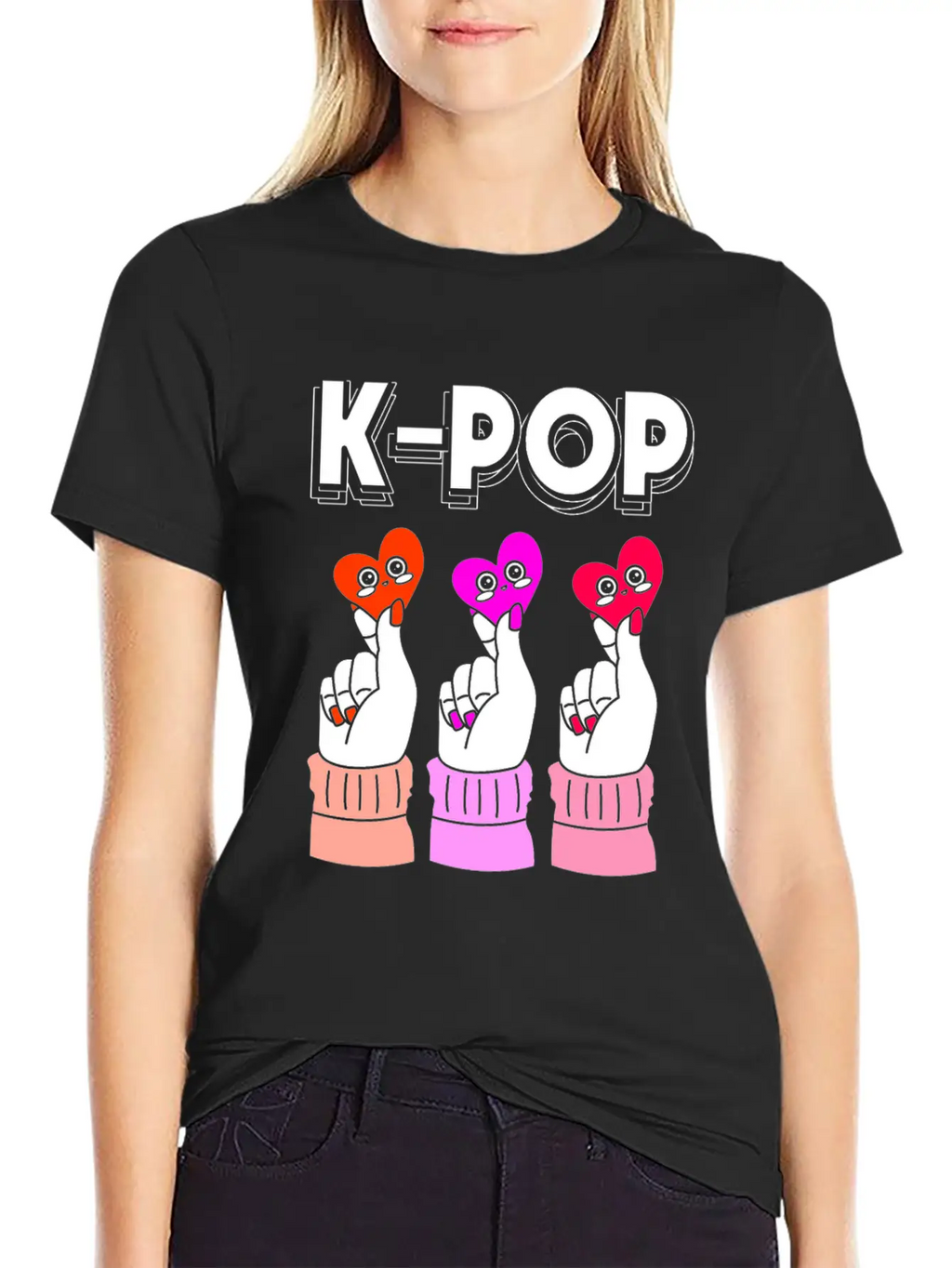 Kpop K-Pop Finger Heart Classic Cotton Tee – Unisex Comfort For Any Season