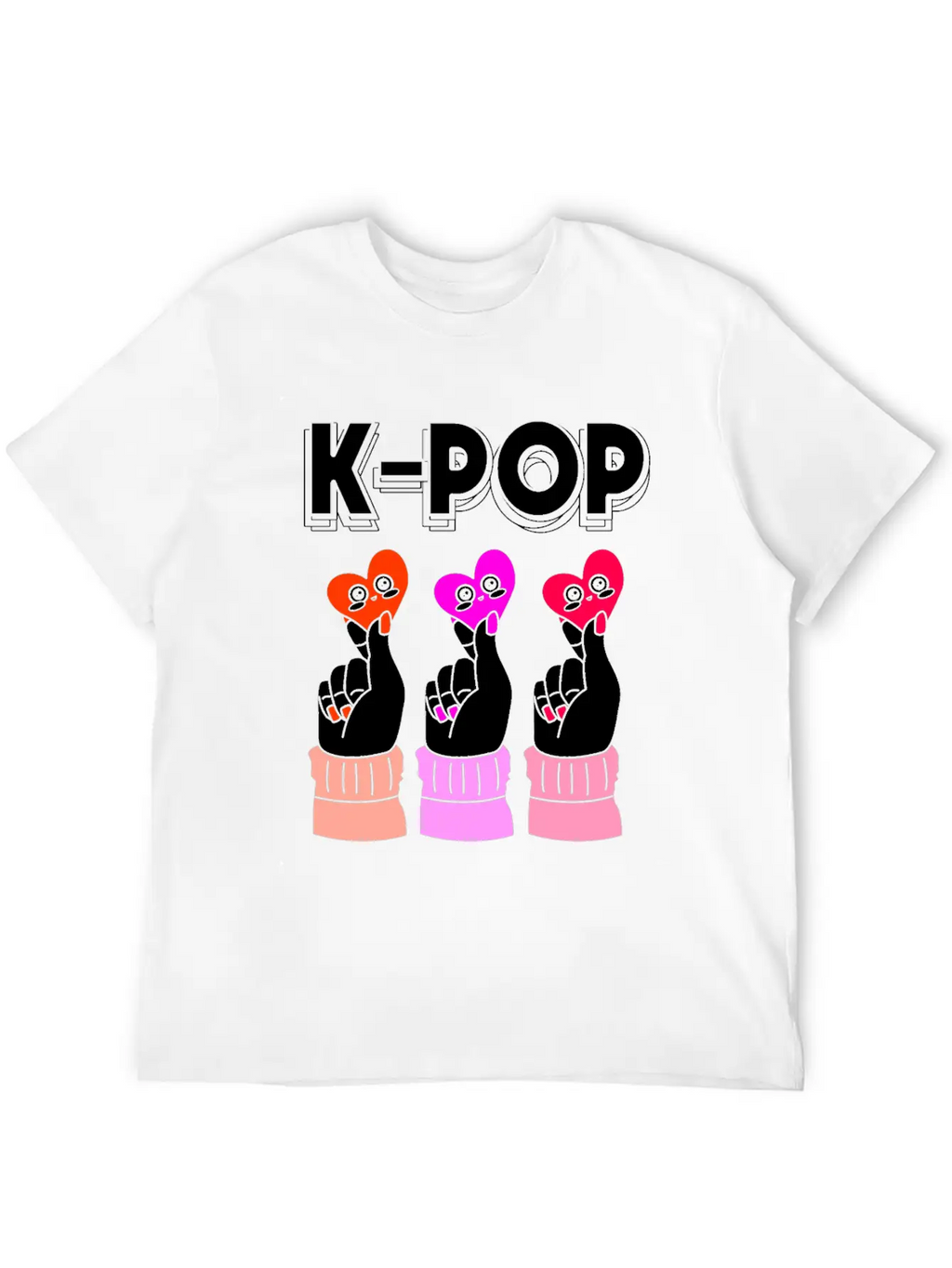 Kpop K-Pop Finger Heart Classic Cotton Tee – Unisex Comfort For Any Season