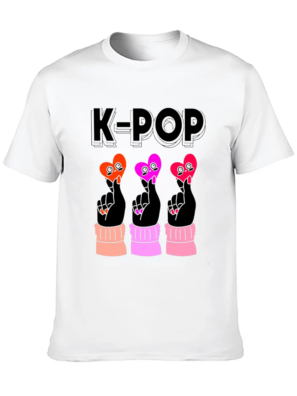 Kpop K-Pop Finger Heart Classic Cotton Tee – Unisex Comfort For Any Season
