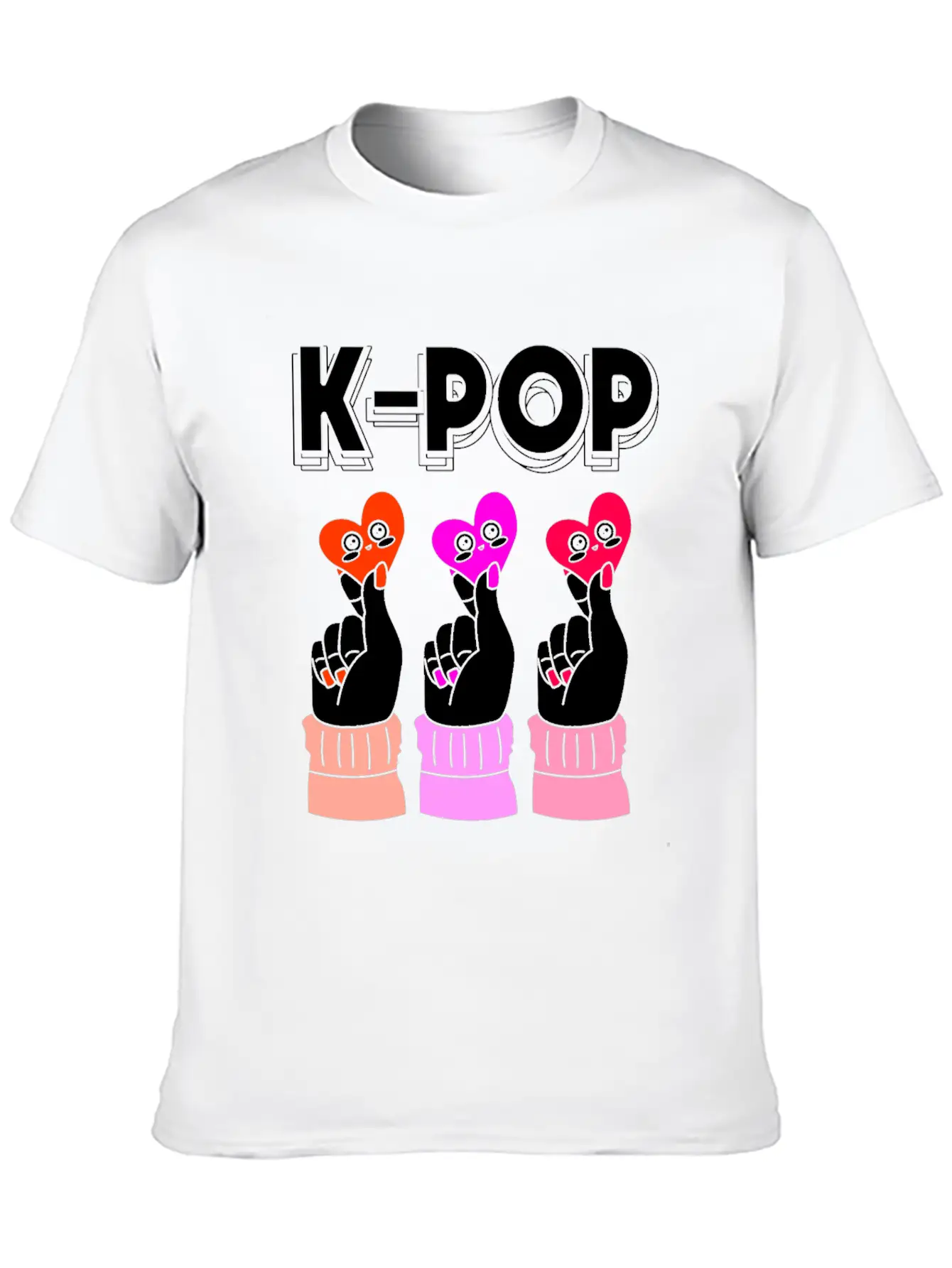 Kpop K-Pop Finger Heart Classic Cotton Tee – Unisex Comfort For Any Season