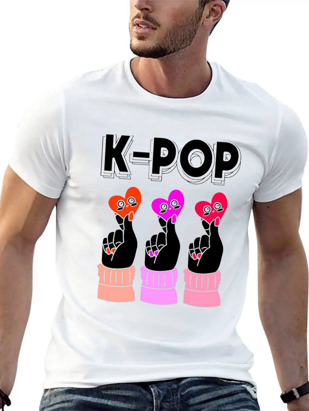 Kpop K-Pop Finger Heart Classic Cotton Tee – Unisex Comfort For Any Season