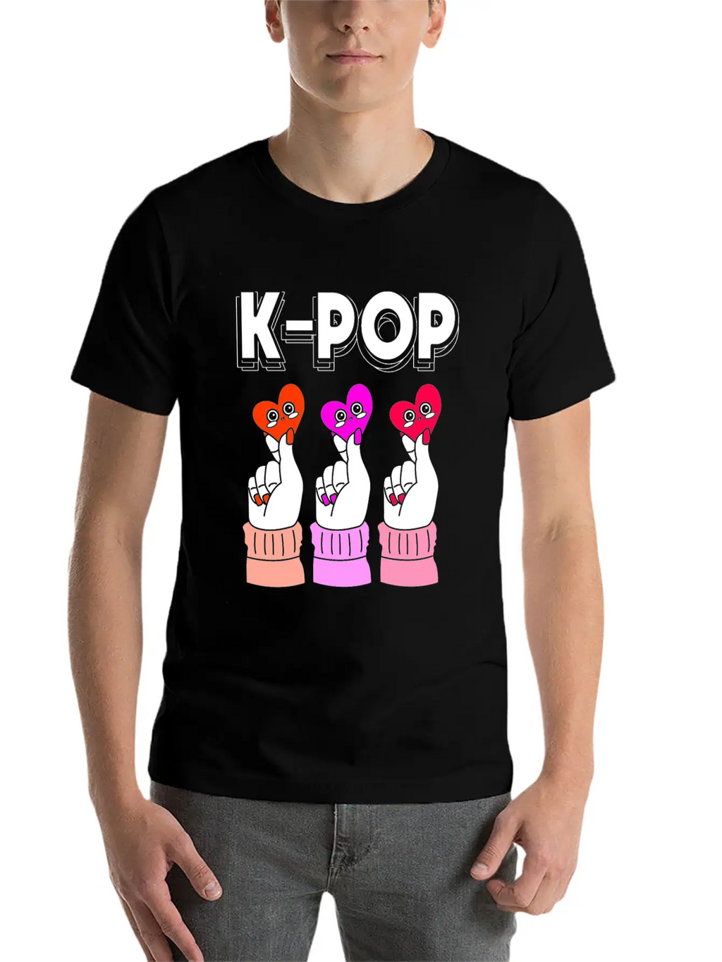 Kpop K-Pop Finger Heart Classic Cotton Tee – Unisex Comfort For Any Season