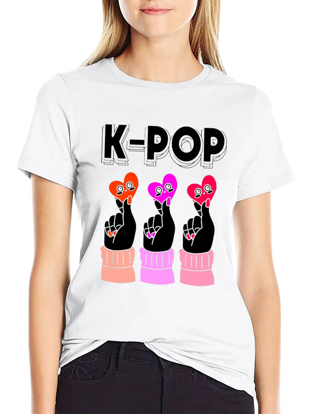 Kpop K-Pop Finger Heart Classic Cotton Tee – Unisex Comfort For Any Season