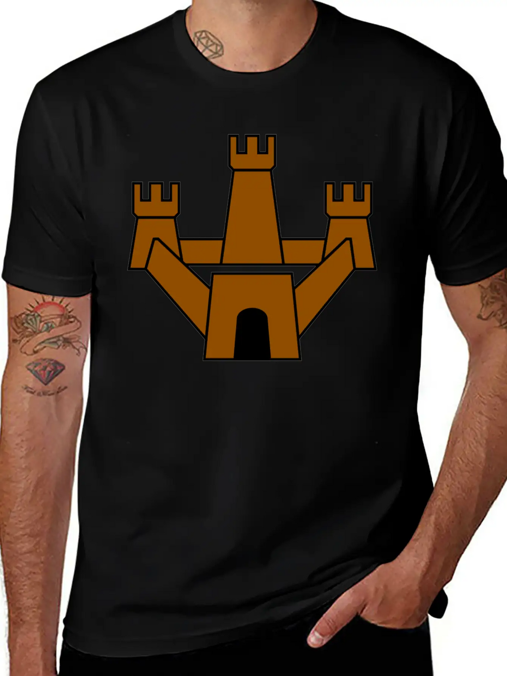 Krone Crown Koenig King Castle Schloss Tower Burg8 Breathable Soft Cotton T-Shirt – Timeless Casual Look