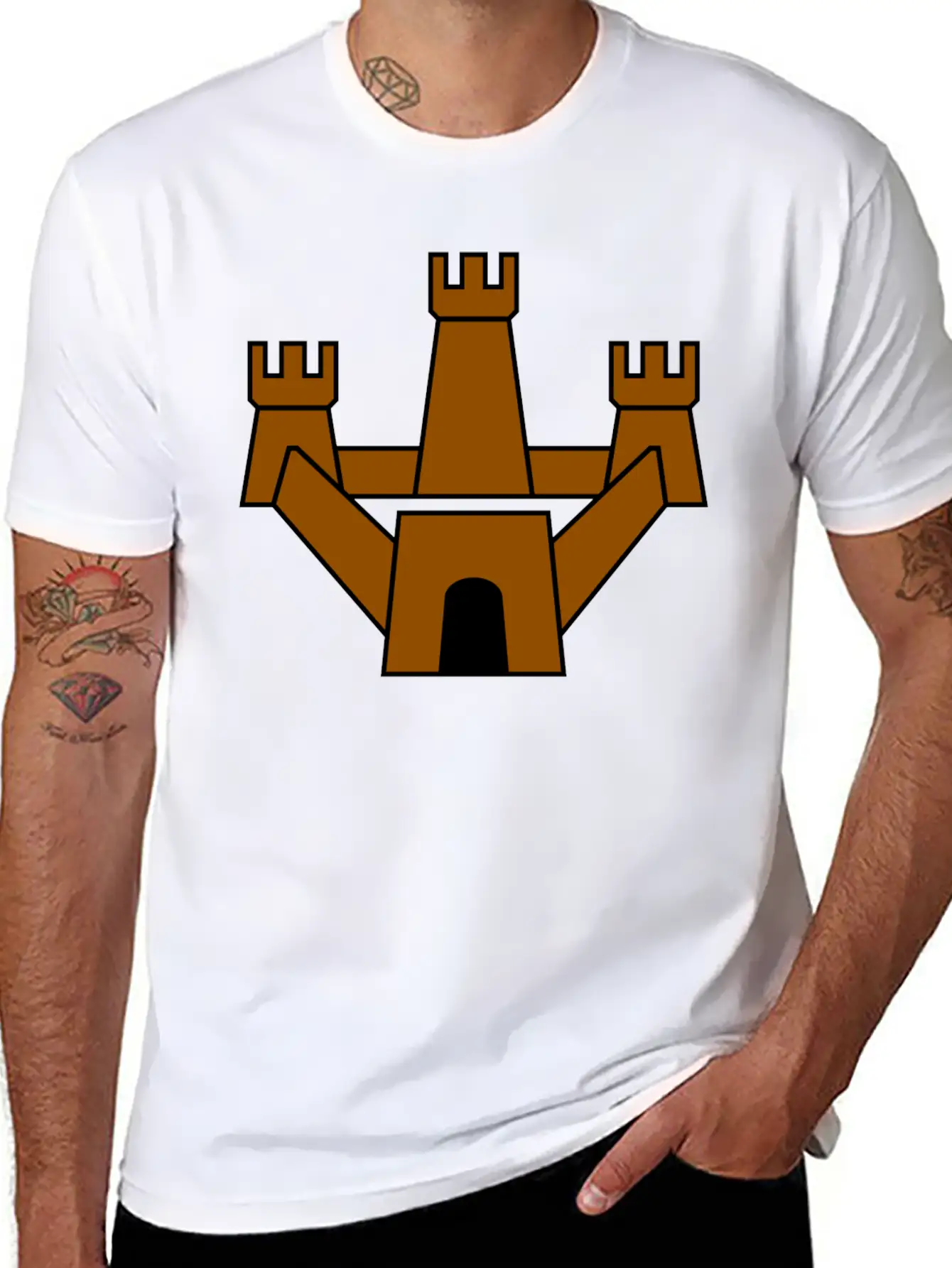 Krone Crown Koenig King Castle Schloss Tower Burg8 Breathable Soft Cotton T-Shirt – Timeless Casual Look