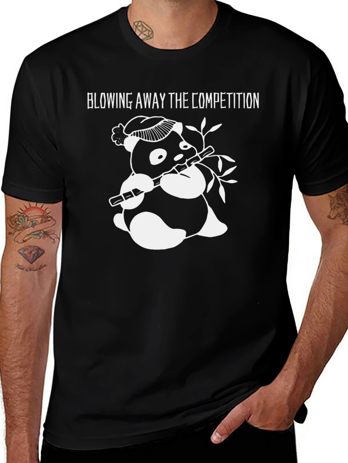 Panda Flute T-Shirt - Blowing Away the Competition Graphic Tee