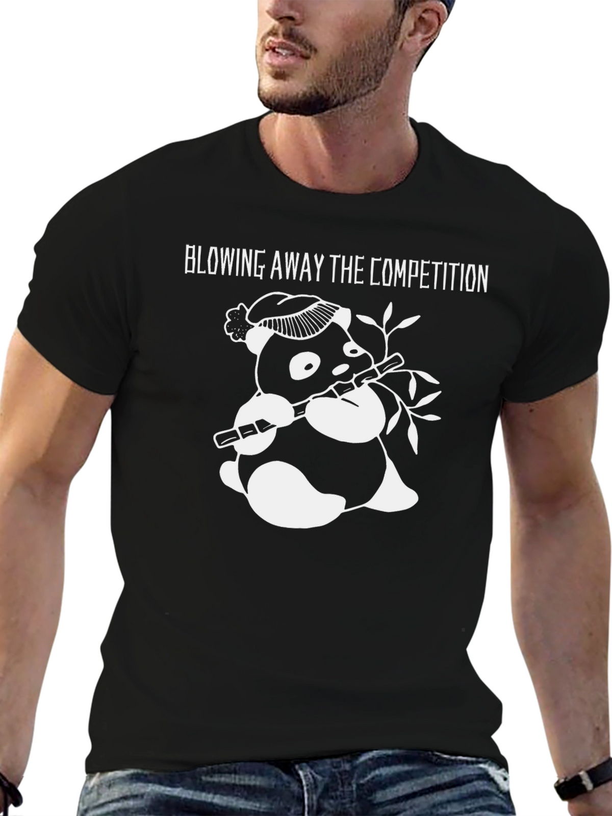 Panda Flute T-Shirt - Blowing Away the Competition Graphic Tee