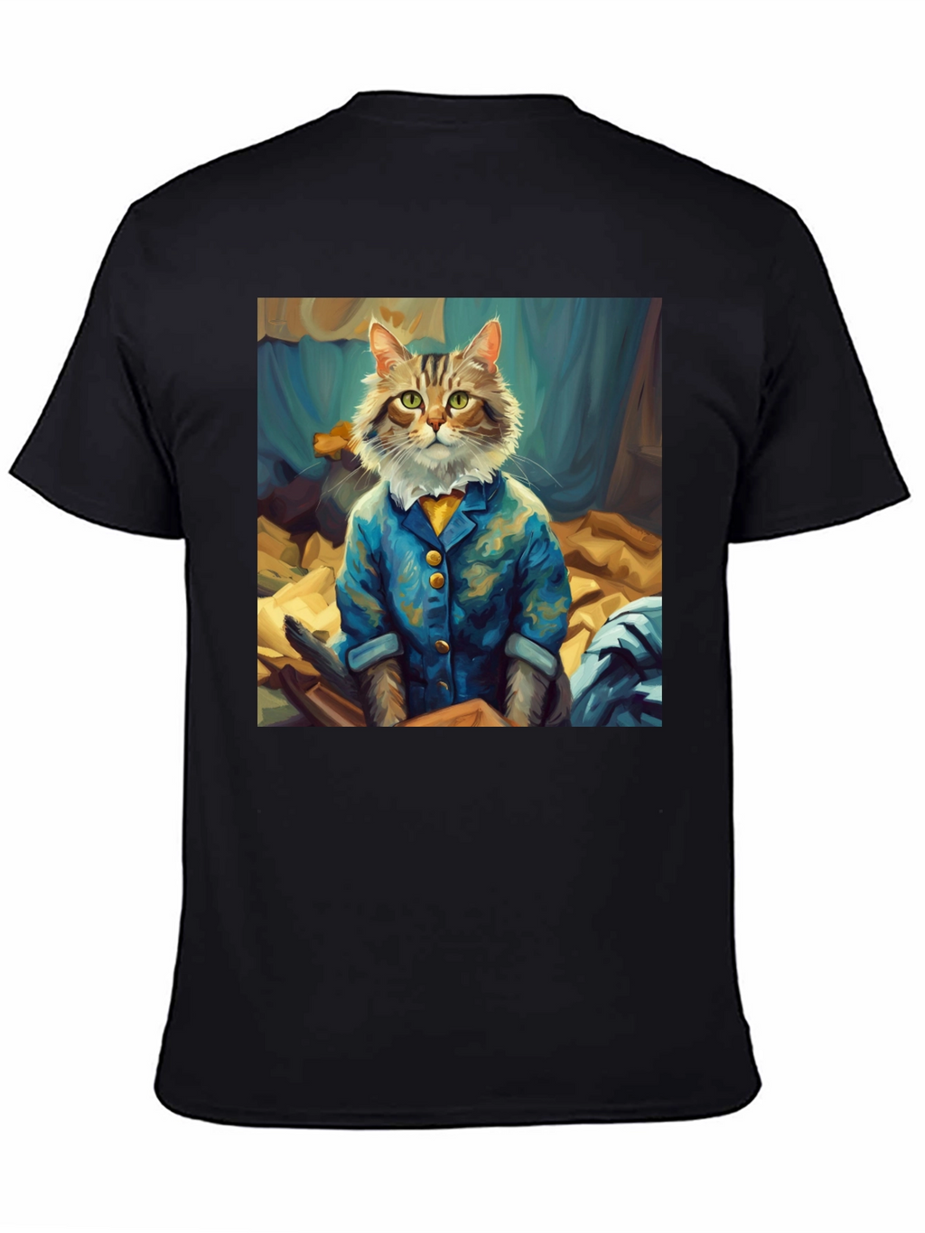 Cat Gentleman Graphic Tee - Black