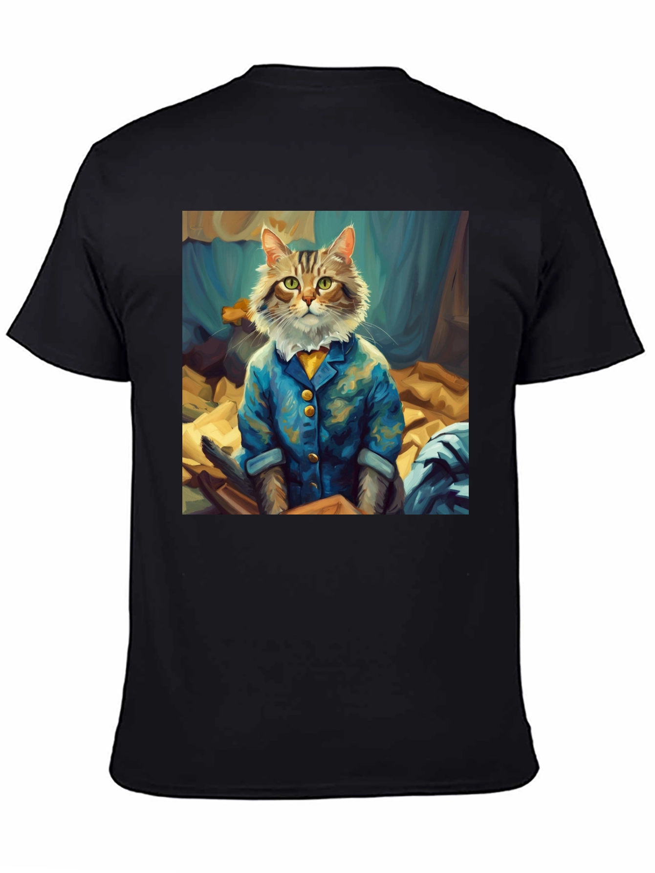 Cat Gentleman Graphic Tee - Black