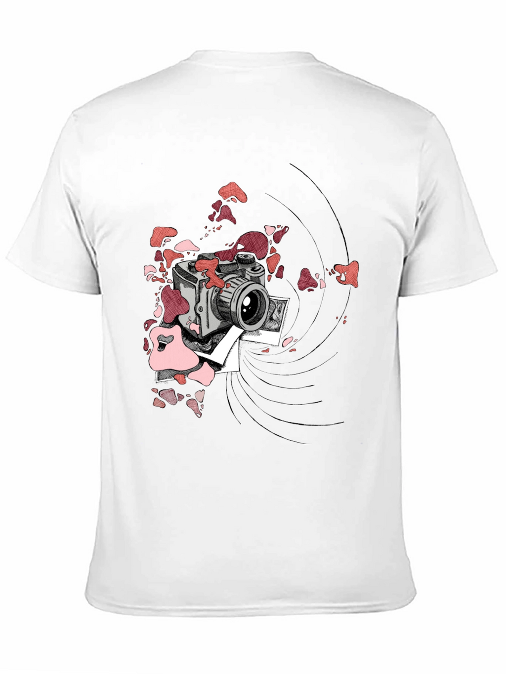 Retro Camera Graphic Tee - Black Cotton T-Shirt