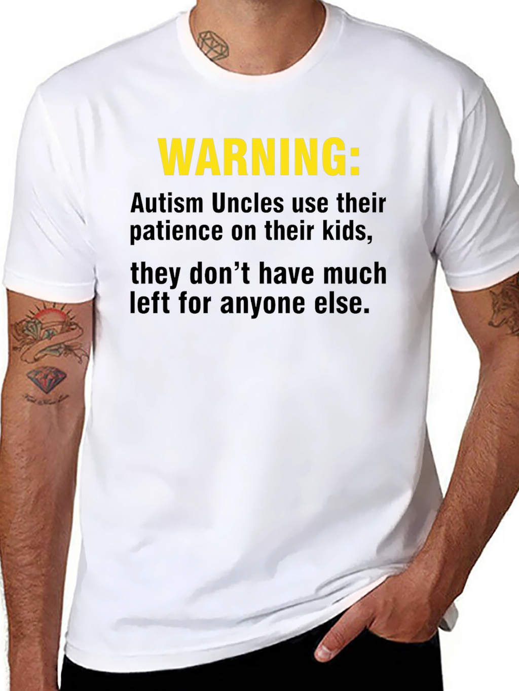 Warning: Autism Uncles Graphic T-Shirt