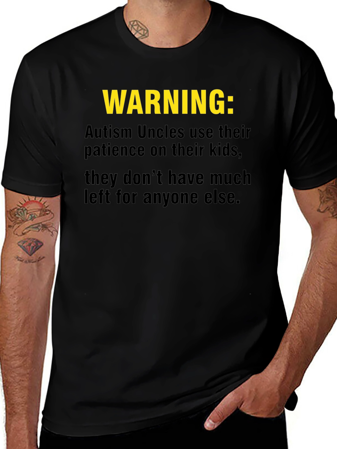 Warning: Autism Uncles Graphic T-Shirt