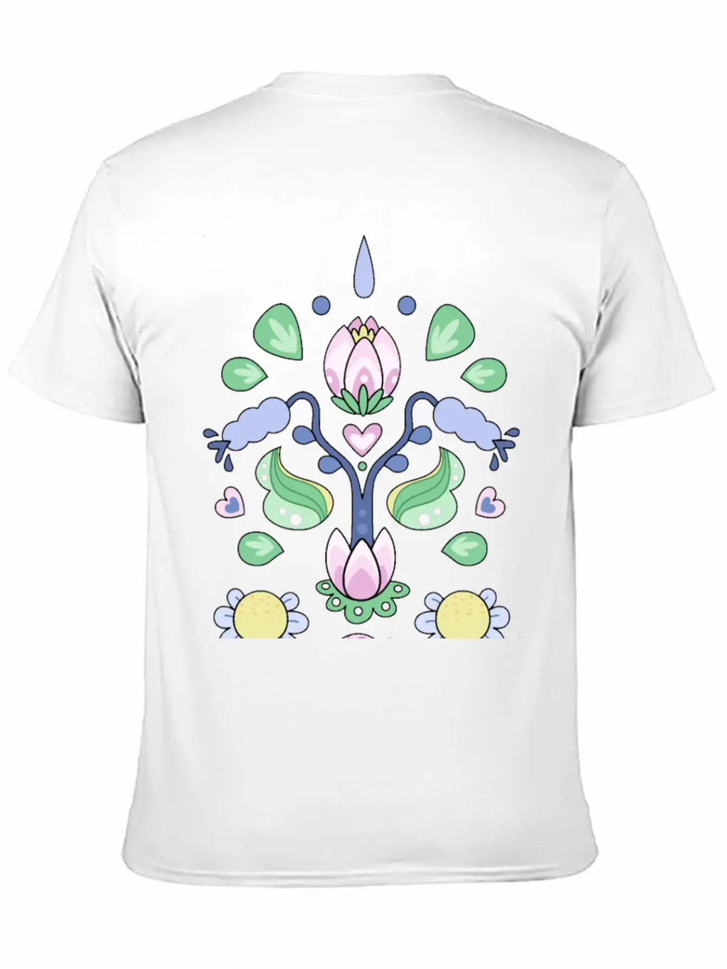 Kurbits Cartoon Flowers Classic Cotton Tee – Unisex Comfort For Any Season