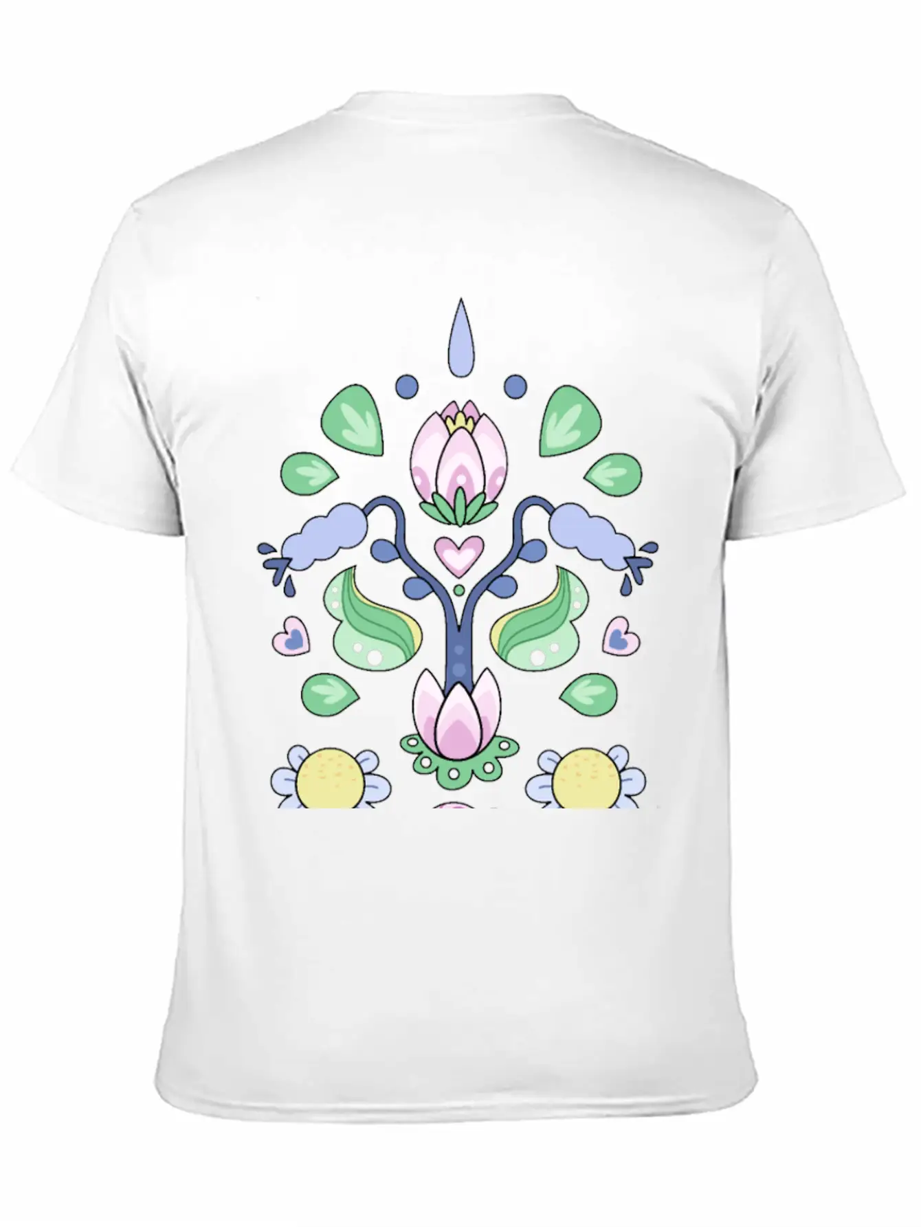 Kurbits Cartoon Flowers Classic Cotton Tee – Unisex Comfort For Any Season