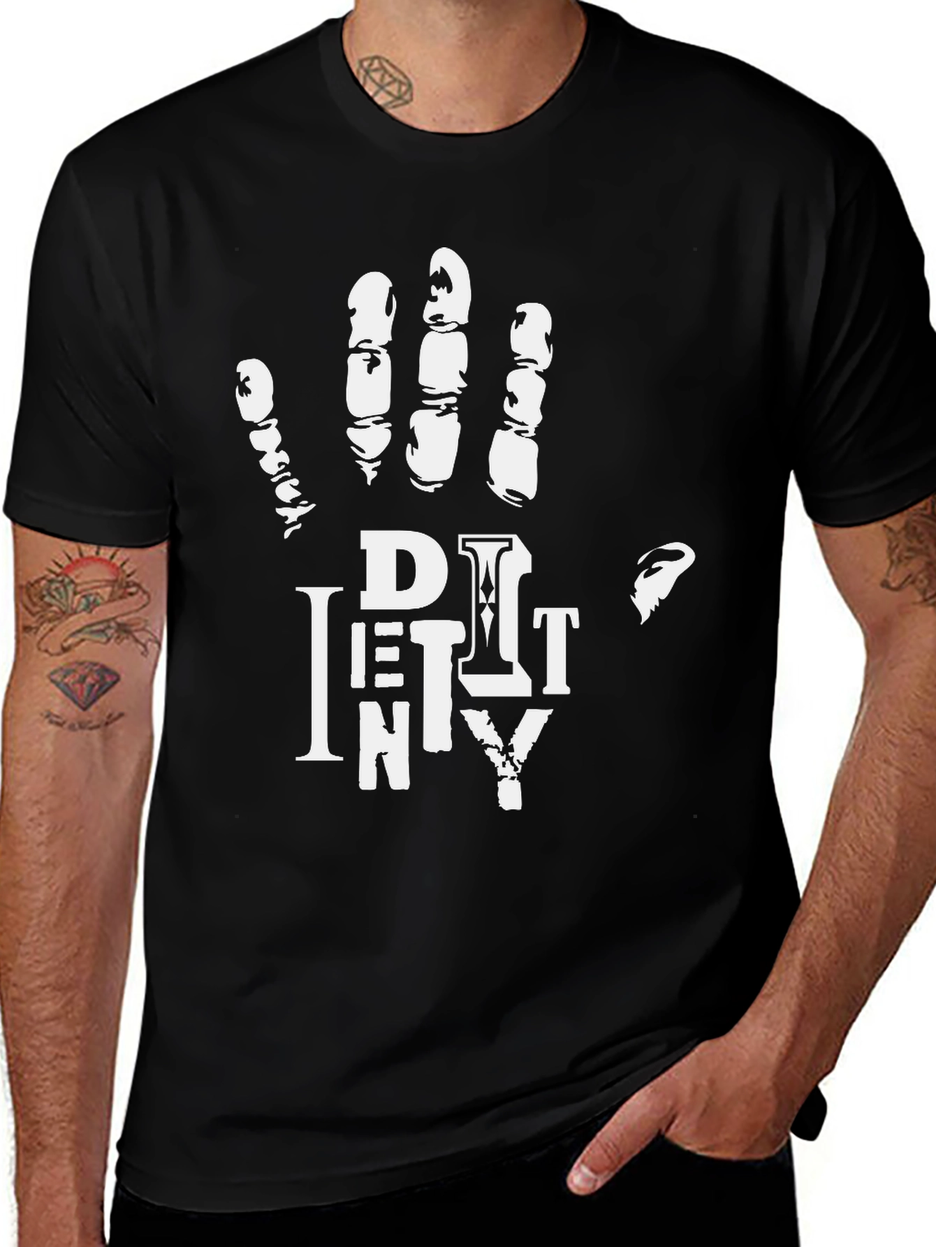 Dirty Hand Mens Graphic Print Crew Neck T-Shirt