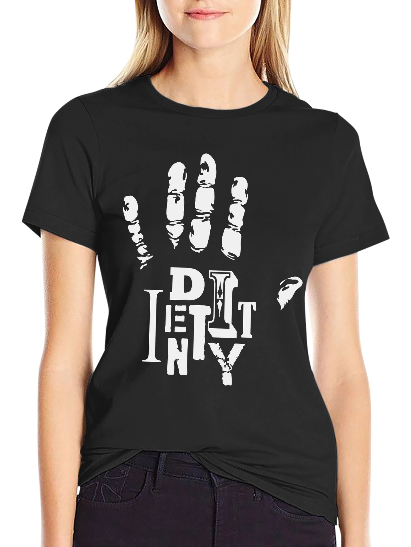 Dirty Hand Mens Graphic Print Crew Neck T-Shirt