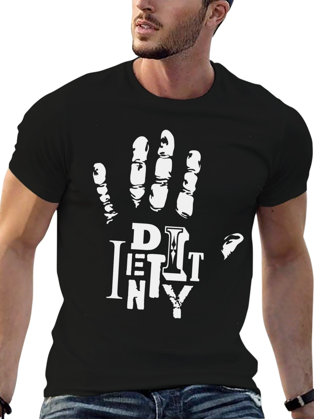Dirty Hand Mens Graphic Print Crew Neck T-Shirt