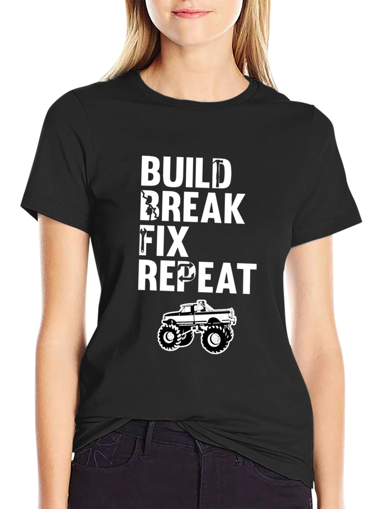 Build Break Fix Repeat Monster Truck T-Shirt