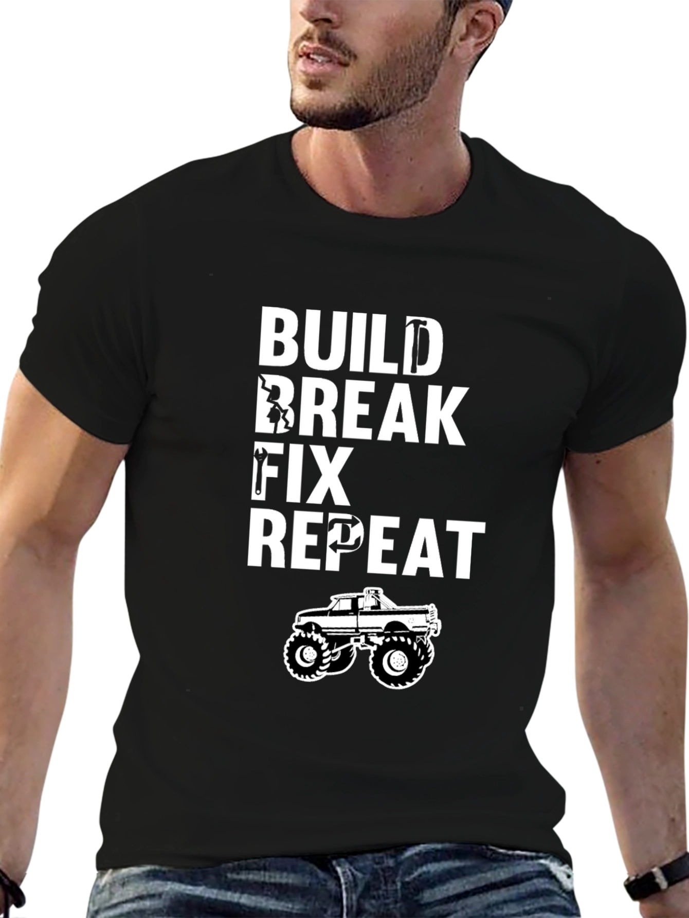 Build Break Fix Repeat Monster Truck T-Shirt