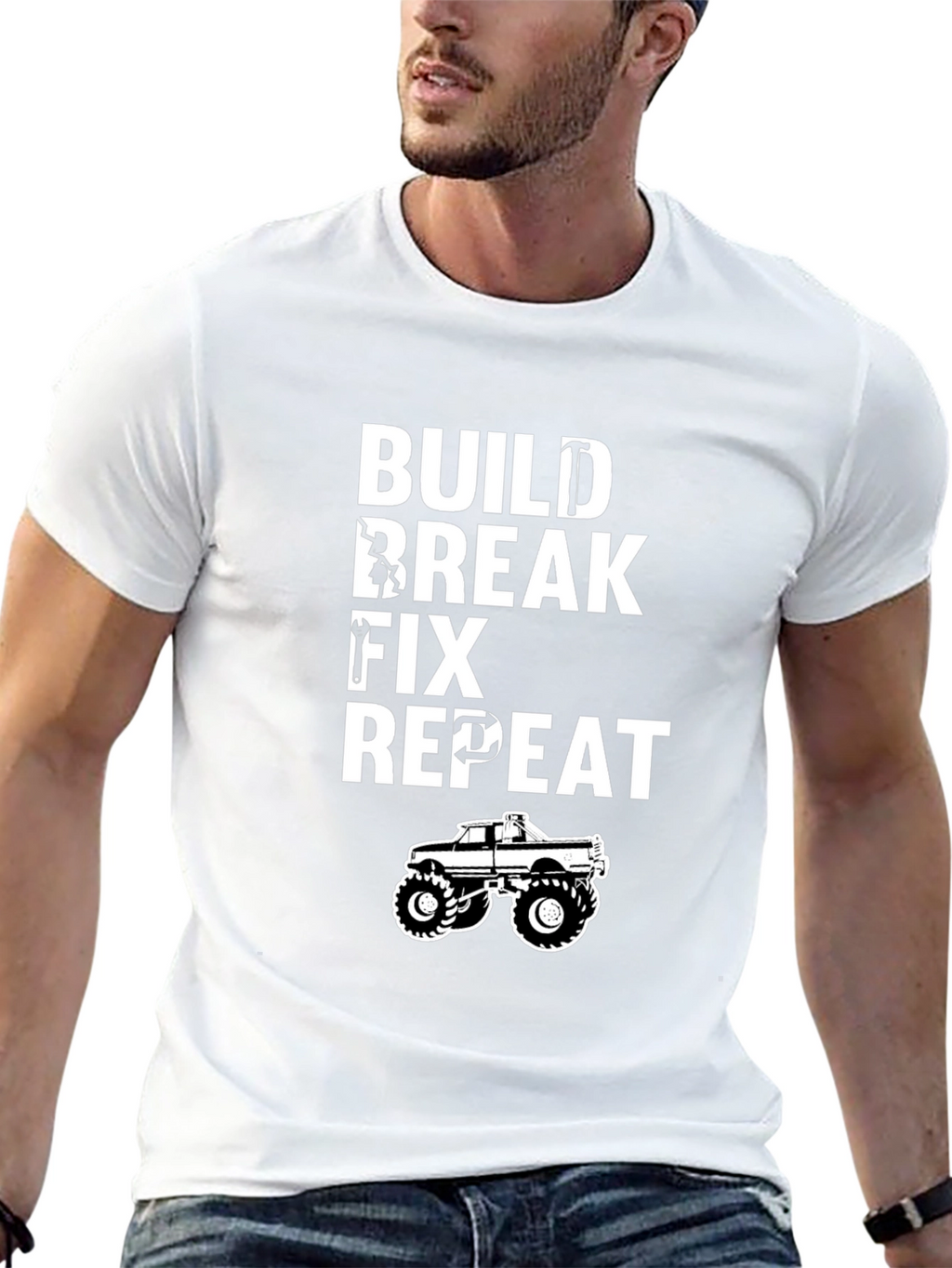 Build Break Fix Repeat Monster Truck T-Shirt