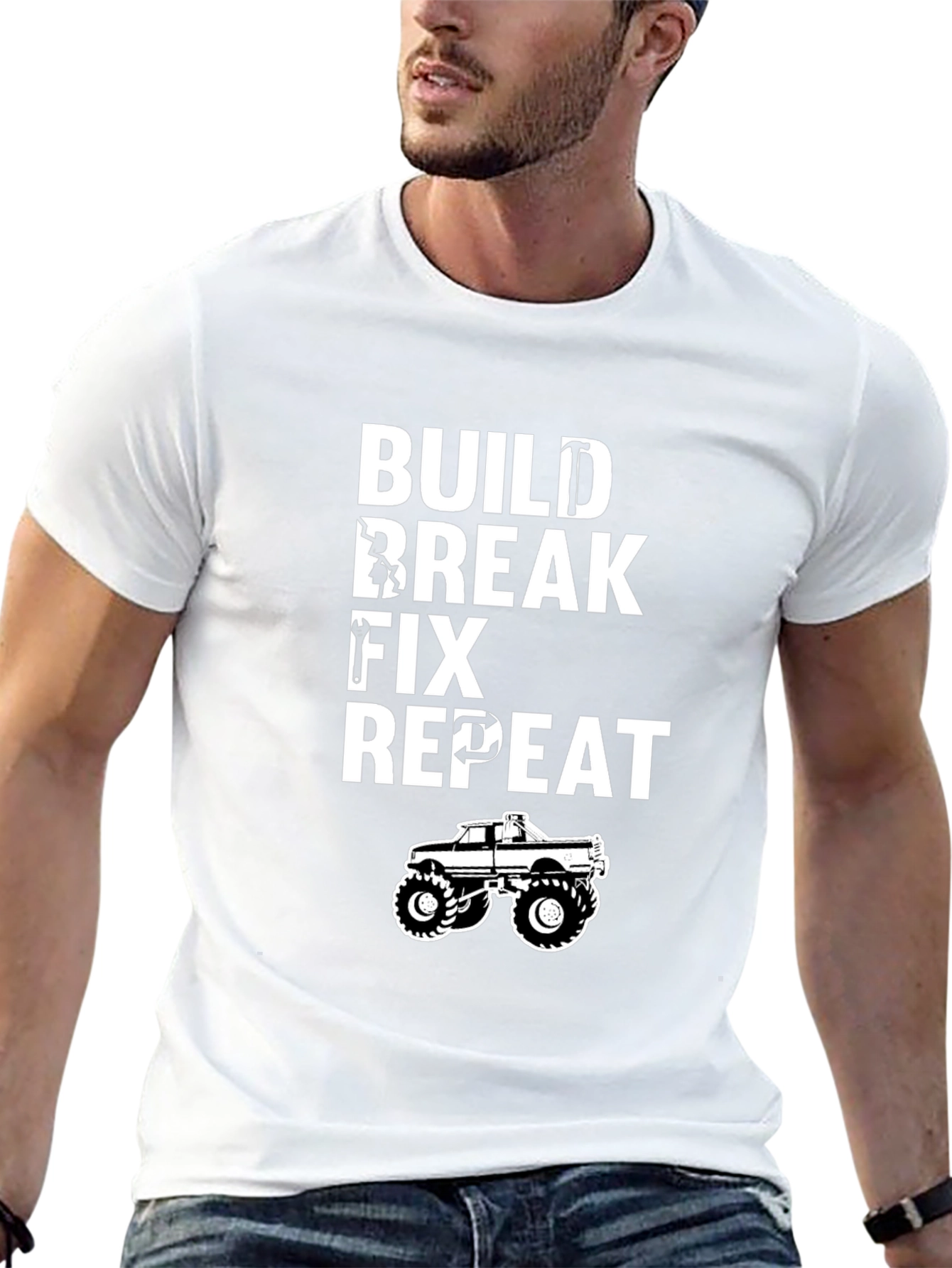 Build Break Fix Repeat Monster Truck T-Shirt