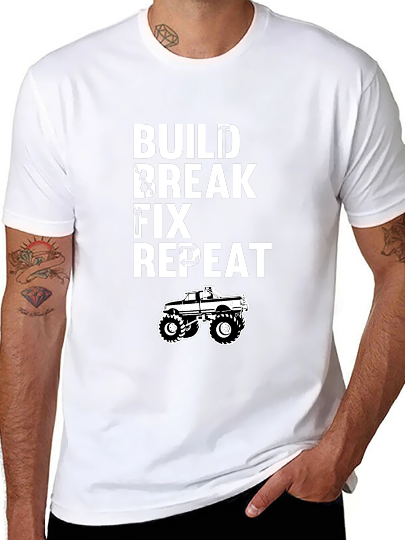Build Break Fix Repeat Monster Truck T-Shirt