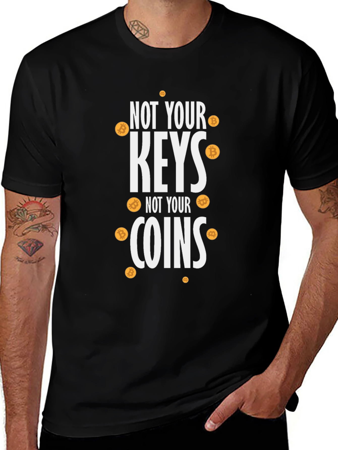 Not Your Keys Not Your Coins Bitcoin Crypto T-Shirt