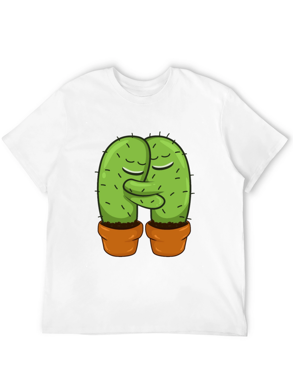 Cactus Love Graphic Tee - Hugging Cacti Design