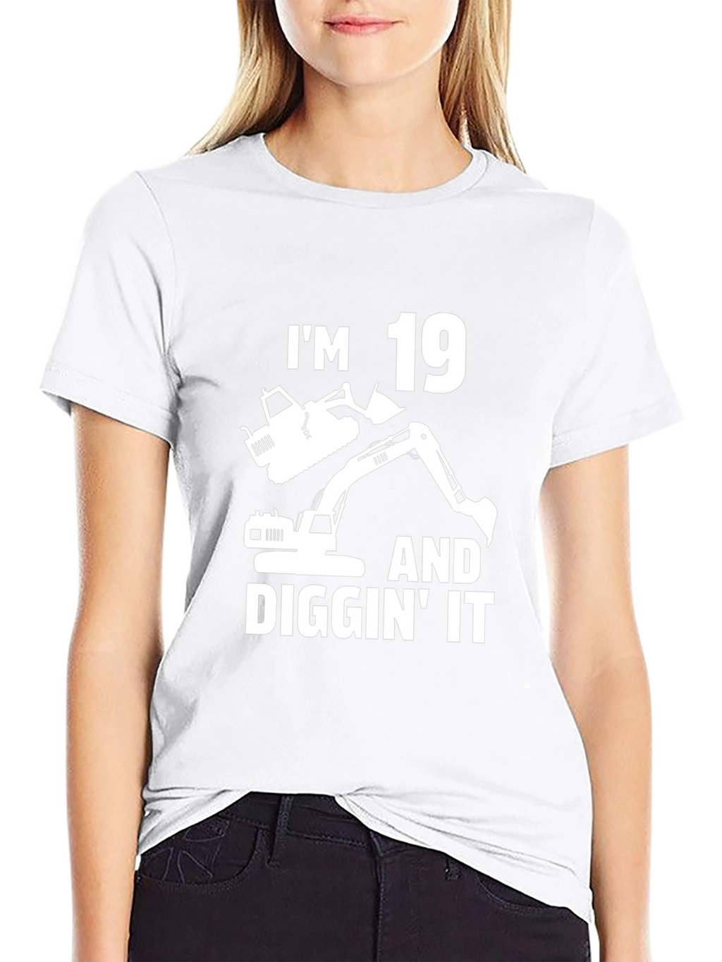 Im 19 Diggin It Excavator Birthday T-Shirt