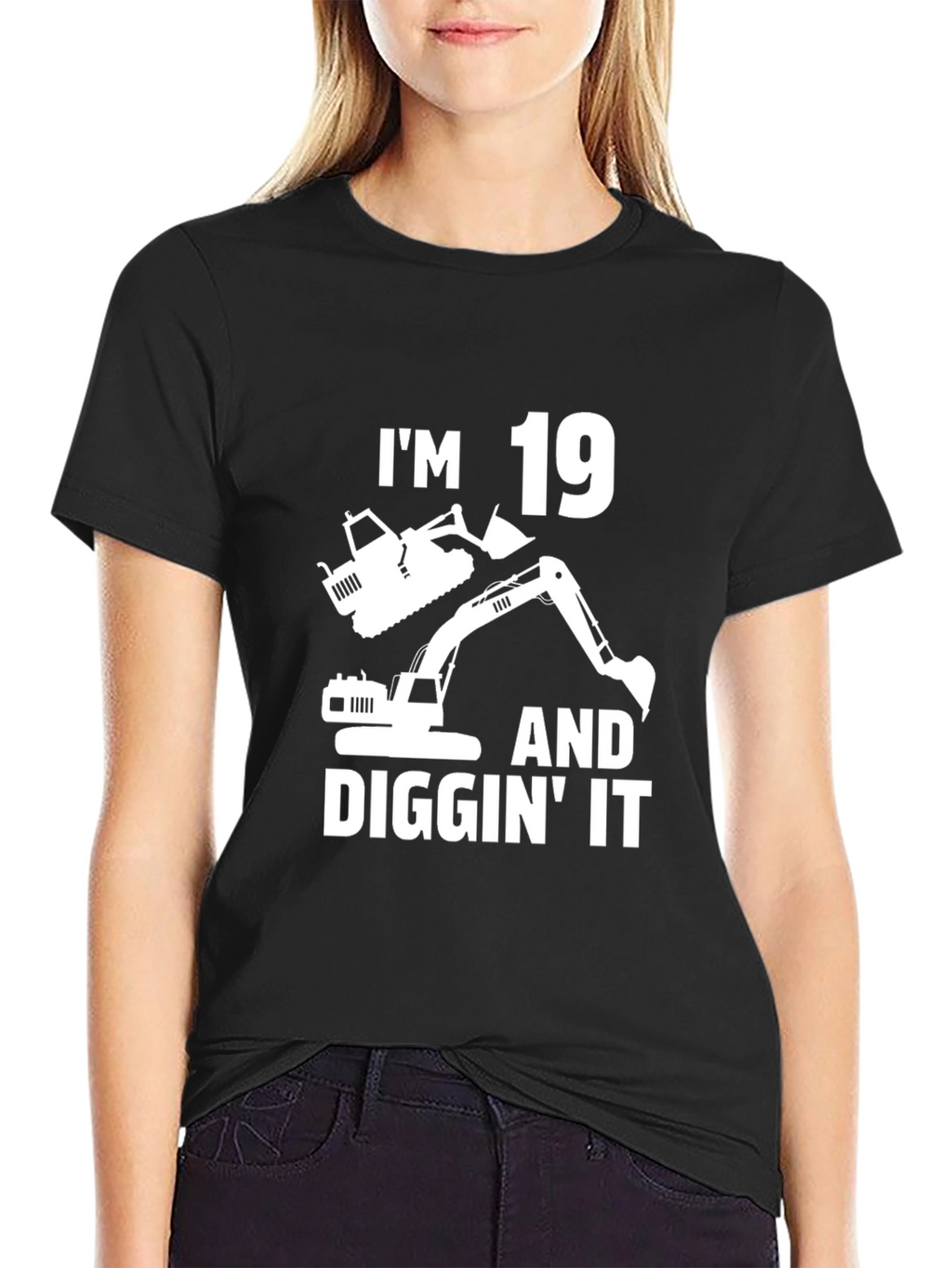 Im 19 Diggin It Excavator Birthday T-Shirt